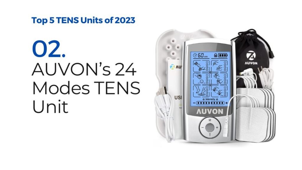 AUVON Rechargeable TENS Unit Muscle Stimulator with 24 Modes